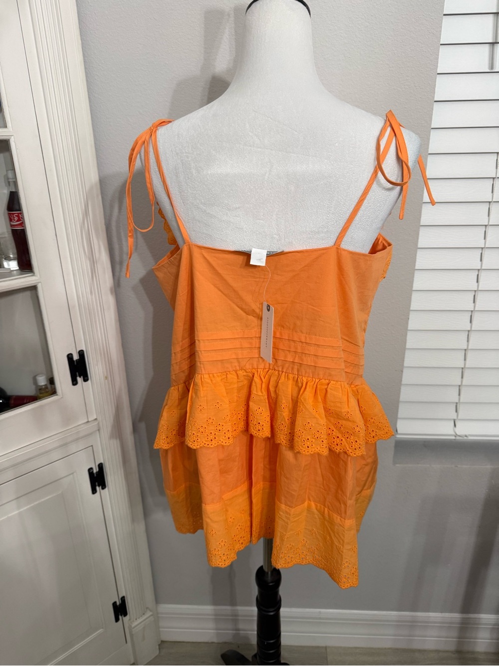 Anthropologie Mare Mare- Bright Orange Adjustable Spaghetti Strap Cami - Picture 4 of 8